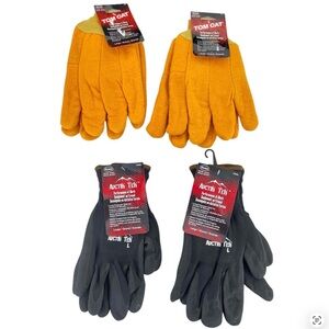 Boss Tom Cat & Arctic Tek Work Gloves Large Cotton & Rayon/Polyester Yellow & Bl